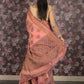 Rajwada Peach Woven Cotton Silk Blend Saree With Unstitched Blouse For Women
