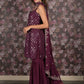 Rajwada Purple Straight Embroidered Stitched Kurta Set With Dupatta For Women