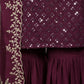 Rajwada Purple Straight Embroidered Stitched Kurta Set With Dupatta For Women