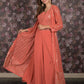 Rajwada Peach Sequins Embroidered Stitched Lehenga with Stitched Blouse And Shrug For Women