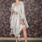 Rajwada Silver A-Line Patterned Indo Western Dress For Women