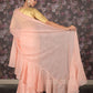 Rajwada Pink Foil Printed Chiffon Saree with Unstitched Blouse for Women