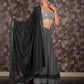 Rajwada Grey Embellished Lycra Saree with Unstitched Blouse for Women