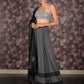 Rajwada Grey Embellished Lycra Saree with Unstitched Blouse for Women