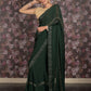 Rajwada Dark Green Satin Embellished Saree Without Blouse For Women