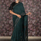 Rajwada Dark Green Embellished Lycra Saree With Unstitched Blouse For Women