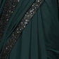 Rajwada Dark Green Embellished Lycra Saree With Unstitched Blouse For Women
