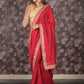 Rajwada Magenta Embroidered Crepe Saree With Unstitched Blouse For Women