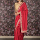 Rajwada Magenta Embroidered Crepe Saree With Unstitched Blouse For Women