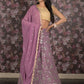 Rajwada Lilac Sequins Embroidered Semi Stitched Lehenga Set With Dupatta And Unstitched Blouse For Women