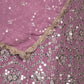 Rajwada Lilac Sequins Embroidered Semi Stitched Lehenga Set With Dupatta And Unstitched Blouse For Women
