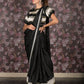 Rajwada Black Sequins Embroidered Crepe Ready-to-Wear Saree with Stitched Blouse for Women