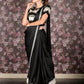 Rajwada Black Sequins Embroidered Crepe Ready-to-Wear Saree with Stitched Blouse for Women
