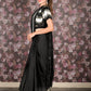 Rajwada Black Sequins Embroidered Crepe Ready-to-Wear Saree with Stitched Blouse for Women