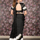 Rajwada Black Sequins Embroidered Crepe Ready-to-Wear Saree with Stitched Blouse for Women
