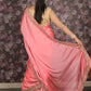 Rajwada Pink Embroidered Crepe Saree With Unstitched Blouse For Women