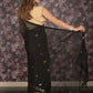 Rajwada Black Sequins Embroidered Poly Georgette Saree with Unstitched Blouse for Women