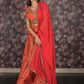 Rajwada Red And Orange Semi Stitched Embroidered Silk Blend Lehenga with Stitched Blouse And Dupatta For Women