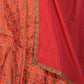Rajwada Red And Orange Semi Stitched Embroidered Silk Blend Lehenga with Stitched Blouse And Dupatta For Women