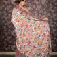 Rajwada Beige Net And Shimmer Half-Half Printed Saree With Unstitched Blouse For Women