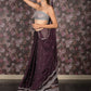 Rajwada Purple Faux Stone Embellished Poly Georgette Saree with Unstitched Blouse for Women