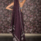 Rajwada Purple Faux Stone Embellished Poly Georgette Saree with Unstitched Blouse for Women