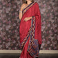 Rajwada Maroon Embroidered Crepe Saree with Unstitched Blouse for Women