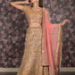 Rajwada Peach Embroidered Stitched Silk Blend Lehenga With Stitched Blouse For Women