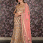 Rajwada Peach Embroidered Stitched Silk Blend Lehenga With Stitched Blouse For Women