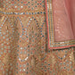 Rajwada Peach Embroidered Stitched Silk Blend Lehenga With Stitched Blouse For Women