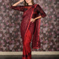 Rajwada Maroon Lycra Sequins Ready-to-Wear Saree with Stitched Blouse for Women