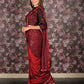 Rajwada Maroon Lycra Sequins Ready-to-Wear Saree with Stitched Blouse for Women