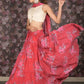Rajwada Red Printed Semi Stitched Lehenga with Unstitched Blouse And Dupatta For Women