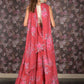 Rajwada Red Printed Semi Stitched Lehenga with Unstitched Blouse And Dupatta For Women