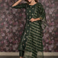 Rajwada Dark Green Embroidered Stitched Cotton Blend Kurta Set for Women