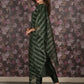 Rajwada Dark Green Embroidered Stitched Cotton Blend Kurta Set for Women