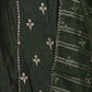 Rajwada Dark Green Embroidered Stitched Cotton Blend Kurta Set for Women