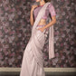 Rajwada Light Pink Embroidered Lycra Ready-To-Wear Saree With Stitched Blouse For Women