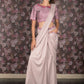 Rajwada Light Pink Embroidered Lycra Ready-To-Wear Saree With Stitched Blouse For Women