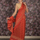 Rajwada Red Bandhani Print Georgette Saree with Unstitched Blouse for Women