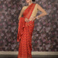 Rajwada Red Bandhani Print Georgette Saree with Unstitched Blouse for Women