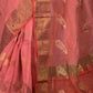 Rajwada Orange Faux Mirror Embroidered Cotton Blend Saree Without Blouse for Women