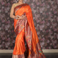 Rajwada Mustard Woven Silk Blend Saree With Unstitched Blouse For Women