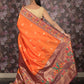 Rajwada Mustard Woven Silk Blend Saree With Unstitched Blouse For Women