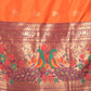 Rajwada Mustard Woven Silk Blend Saree With Unstitched Blouse For Women