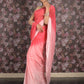 Rajwada Pink Polyester Embellished Saree With Unstitched Blouse For Women