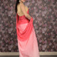 Rajwada Pink Polyester Embellished Saree With Unstitched Blouse For Women