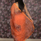 Rajwada Orange Beads Embroidered Floral Printed Organza Saree for Women