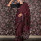 Rajwada Purple Embellished Lycra Saree With Unstitched Blouse For Women