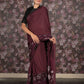 Rajwada Purple Embellished Lycra Saree With Unstitched Blouse For Women